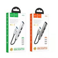 USB-концентратор HOCO HB26, 4 гнезда, 3хUSB2.0, 1хUSB3.0, серый