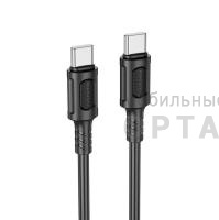 Кабель Type-c to Type-c BOROFONE BX111 Feliz, 1.0м, 3.0A, PD60Вт, пластик, цвет: чёрный (1/1000)