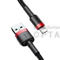 Кабель Usb to Lightning Baseus cafule 2.4A 0.5m Red+Black Кабель Usb to Lightning Baseus cafule 2.4A 0.5m Red+Black