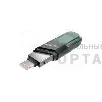 Флешка USB3.1 128 Гб  SanDisk  Flip iXpand (Type A + Lightning)  голубой/серебро