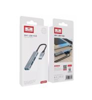 USB-концентратор Earldom ET-HUB09, 3 гнезда, 3хUSB3.0, серебристый
