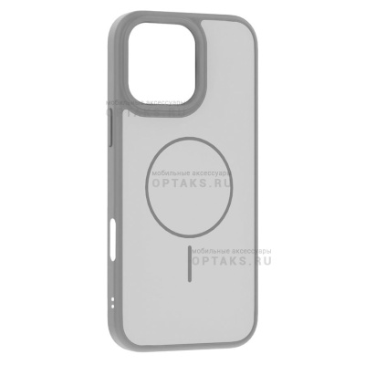 Чехол Matte MagSafe с защитой камеры в техпаке, iPhone 16 Pro Max, Silver